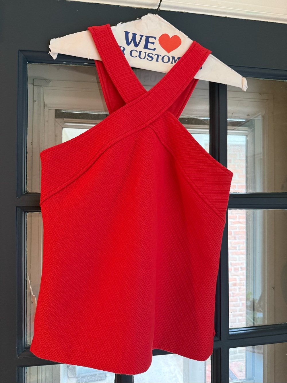Anthropologie Red  Cross-Back Top Small